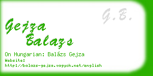 gejza balazs business card
